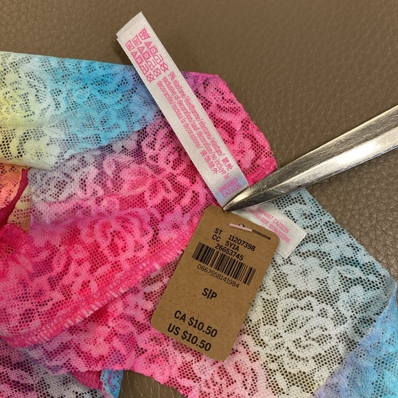 Pink Victoria’s Secret No-Show Raw Cut Lace Thong Panty - S - Picture 5 of 5